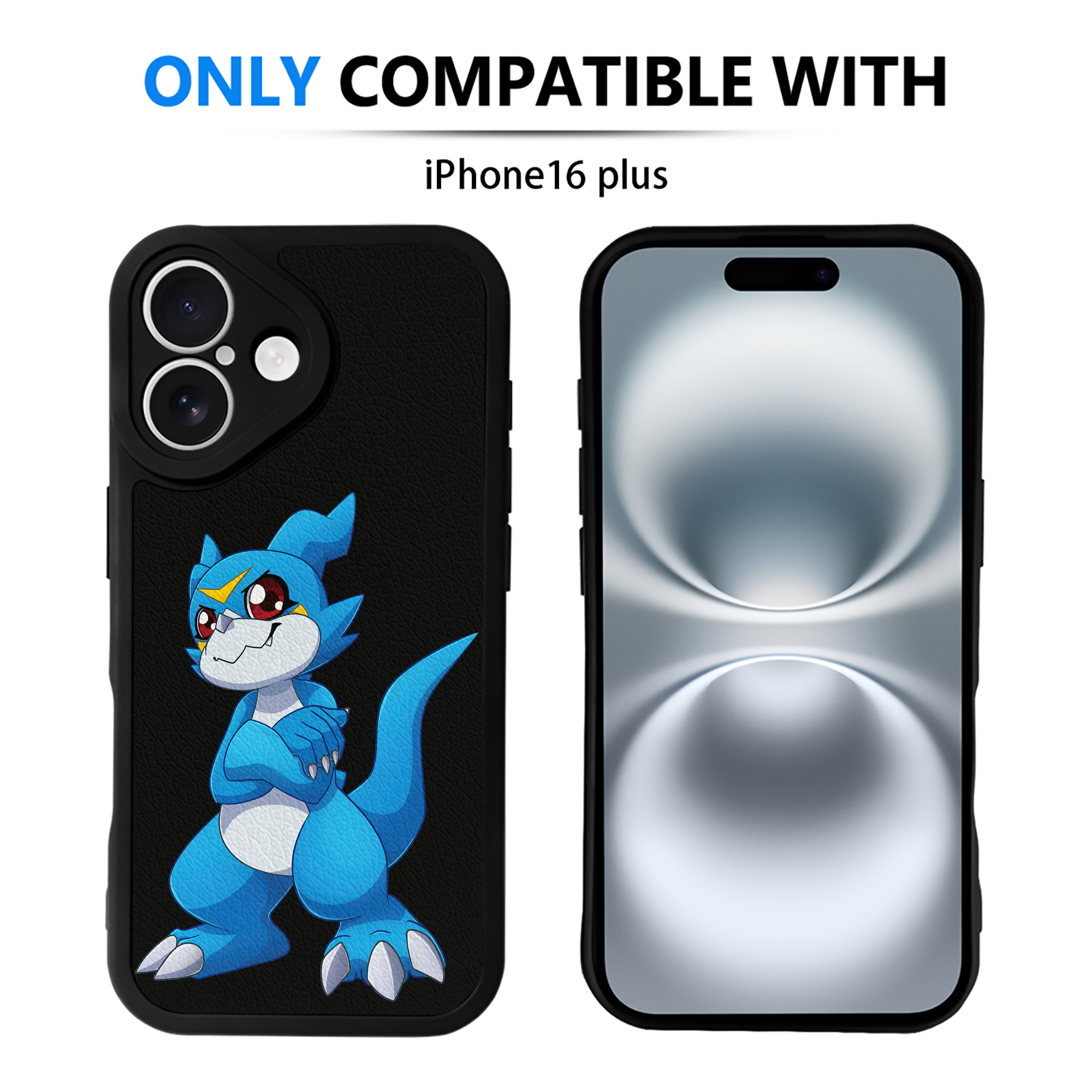 （画像用） Digimon デジタルモンスター/デジモン 【iPhone 16シリーズ対応】シリコンスマホケース（レザー調） 材質：シリコン